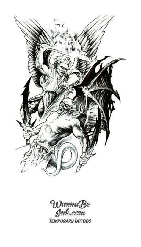 demon tattoo stencils|tattoo that represents fighting demons.